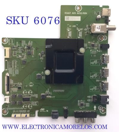 MAIN PARA SMART TV HISENSE 4K RESOLUCION (3840 x 2160) UHD / NUMERO DE PARTE 242236 / RSAG7.820.8252/ROH / 236285 / 3TE50G184739 / ZTP18CME1NQ / MODELO 50R6E